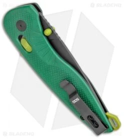 SOG Aegis AT Tanto AT-XR Lock Knife Forest Green GRN W/Safety (3.13" Black) -Sog SOG Aegis AT TAnto Lock Forest Green Black BHQ 122327 jr side