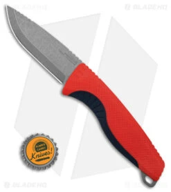 SOG Aegis FX Fixed Blade Knife Rescue Red/Indigo Blue (3.6" Stonewash) -Sog SOG Aegis FXFBK Rescue Red Indigo Blue 3in SW BHQ 176866 td size