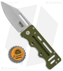 SOG Cash Card Liner Lock Wallet Knife Moss Green (2.75" Satin) EZ5 -Sog SOG Cash Card LL Wallet Garnet Moss Green Satin EZ5 CP BHQ 104058 jr bottlecap