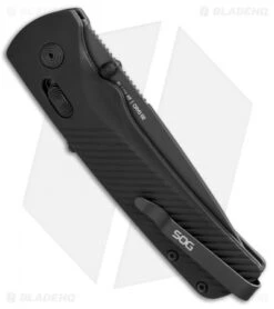 SOG Flash AT-XR Lock Knife Blackout GRN (3.45" Black) -Sog SOG Flash AT XR Lock Blackout GRN Black BHQ 105713 jr side