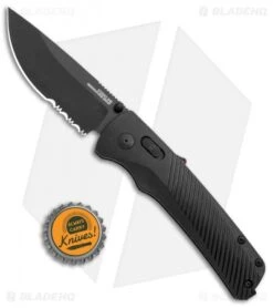 SOG Flash AT-XR Lock Knife Blackout GRN (3.45" Black Serr) -Sog SOG Flash AT XR Lock Blackout GRN Black Serr BHQ 105716 jr bottlecap