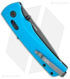 SOG Flash AT-XR Lock Assisted Opening Knife Civic Cyan (3.45" Dark Gray) -Sog SOG Flash Mk3 ATXR Lock Civic Cyan Gray BHQ 105718 jr side