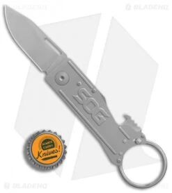 SOG Keytron Keychain Knife (1.9" Stonewash) KT1001-CP -Sog SOG Keychain Clip Point Key Chain SW BHQ 80616 er bottlecap