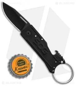 SOG Keytron Clip Point Folding Knife Key Chain Blackout (1.9" Black) KT1003-CP -Sog SOG Keytron CP Key Chain Blackout Black KT1003 CP BHQ 104065 jr bottlecap