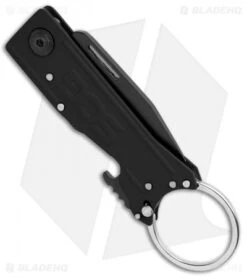 SOG Keytron Clip Point Folding Knife Key Chain Blackout (1.9" Black) KT1003-CP -Sog SOG Keytron CP Key Chain Blackout Black KT1003 CP BHQ 104065 jr side
