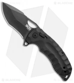 SOG Kiku XR Blackout XR-Lock Knife Black Micarta (3" Black)
