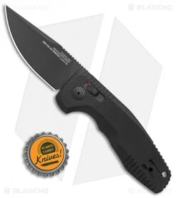 SOG Knives SOG-TAC AU Compact Automatic Knife Black (3" Black) -Sog SOG Knives SOG TAC AU Compact Auto Black Black 15 38 07 57 BHQ 119252 jr bottlecap