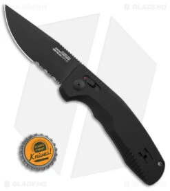 SOG Knives SOG-TAC AU Automatic Knife Black Aluminum (3.4" Black Serr) 9 SOG Knives SOG-TAC AU Automatic Knife Black Aluminum (3.4" Black Serr) -Sog SOG Knives TAC AU Automatic Knife Black 3in Black Serr BHQ 119259 td size