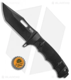 SOG Seal FX Tanto Fixed Blade Knife Black GRN (4.3" Black) -Sog SOG Seal FX Fixed blade black GRN Tanto Black BHQ 99507 jr bottlecap