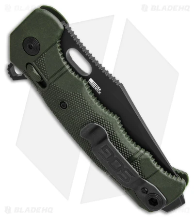SOG Seal XR Flipper Knife OD Green FRN (3.9" Black S35VN) BHQ Exclusive 4 SOG Seal XR Flipper Knife OD Green FRN (3.9" Black S35VN) BHQ Exclusive - Image 2