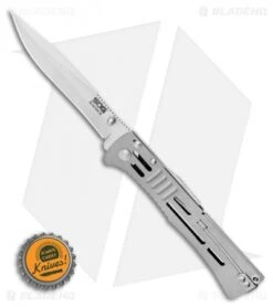 SOG SlimJim XL Bead Blast Assisted Opening Knife (4.18" Satin) SJ-51 -Sog SOG SlimJim XL Bead Blast Assisted Opening Knife 4.18 Satin SJ 51 BHQ 11536 LS Bottlecap