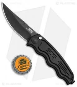 SOG Knives Mini SOG TAC Automatic Knife (3" Black) ST-11 -Sog SOG TAC Clip Point Mini Black ST 11 BHQ 3162 jr bottlecap 2
