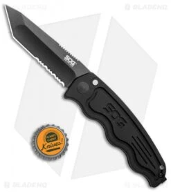 SOG-TAC Tanto Automatic Knife Black Aluminum (3.5" Black Serr) ST-04 9 SOG-TAC Tanto Automatic Knife Black Aluminum (3.5" Black Serr) ST-04 -Sog SOG TAC Tanto Auto Black Aluminum Black Serr ST 04 BHQ 2598 jr bottlecap