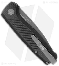 SOG Terminus LTE Slip Joint Knife Carbon Fiber/G-10 (2.9" Gray S35VN) -Sog SOG Terminus SJ LTE Graphite BHQ 142687 jr side
