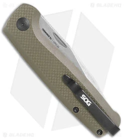 SOG Terminus Slip Joint Knife OD Green G-10 (2.9" Stonewash CRYO D2) -Sog SOG Terminus SJ OD Green G 10 SW BHQ 142685 jr side
