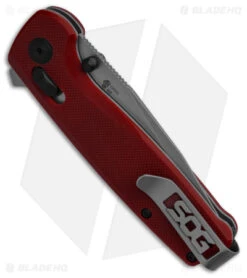 SOG Terminus XR Lock Knife Crimson Red G-10 (3" Stonewash) TM1023-BX -Sog SOG Terminus XR Lock Knife Crimson Red G10 3in Stonewash BHQ 99815 td side
