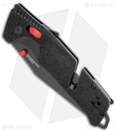 SOG Trident AT-XR Lock Knife Black/Red Clip Point (3.7" Black Serr) 4 SOG Trident AT-XR Lock Knife Black/Red Clip Point (3.7" Black Serr) - Image 2