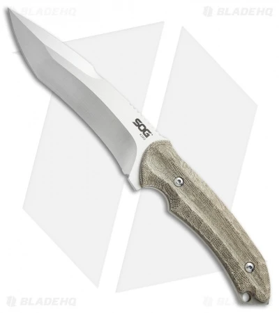 SOG Kiku Small Fixed Blade Knife Green Micarta (4.9" Satin) KU-2001 3 SOG Kiku Small Fixed Blade Knife Green Micarta (4.9" Satin) KU-2001