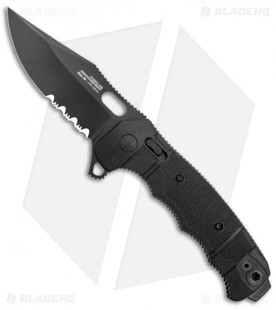 SOG Seal XR Flipper XR-Lock Knife Black Nylon (3.9" Black Serrated) 3 SOG Seal XR Flipper XR-Lock Knife Black Nylon (3.9" Black Serrated)