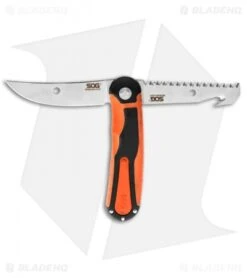 SOG Revolver 2.0 Hunt Double Action Saw & Clip Point Knife FX-22L 8 SOG Revolver 2.0 Hunt Double Action Saw & Clip Point Knife FX-22L -Sog sog fixed revolver 2 0 hunt orange fx22l cp open