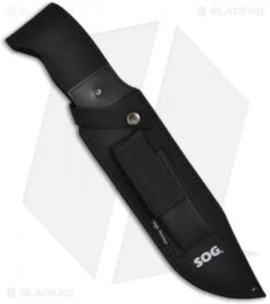 SOG Jungle Primitive Fixed Blade Machete Knife W/ Sheath (Black SER) F03T -Sog sog jungle primitive f03t n sheath