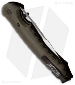 SOG Kiku Folder Large Folding Knife (4.6" Satin Plain) KU-1011 -Sog sog kiku folder lrg satin ku 1011 side