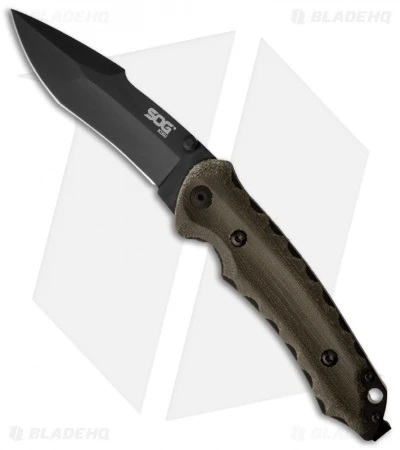 SOG Kiku Folder Small Folding Knife (3.5" Black Plain) KU-1002 3 SOG Kiku Folder Small Folding Knife (3.5" Black Plain) KU-1002
